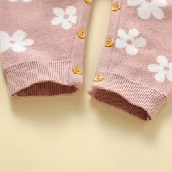 Pelele infantil floral de punto manga larga para otoño e invierno