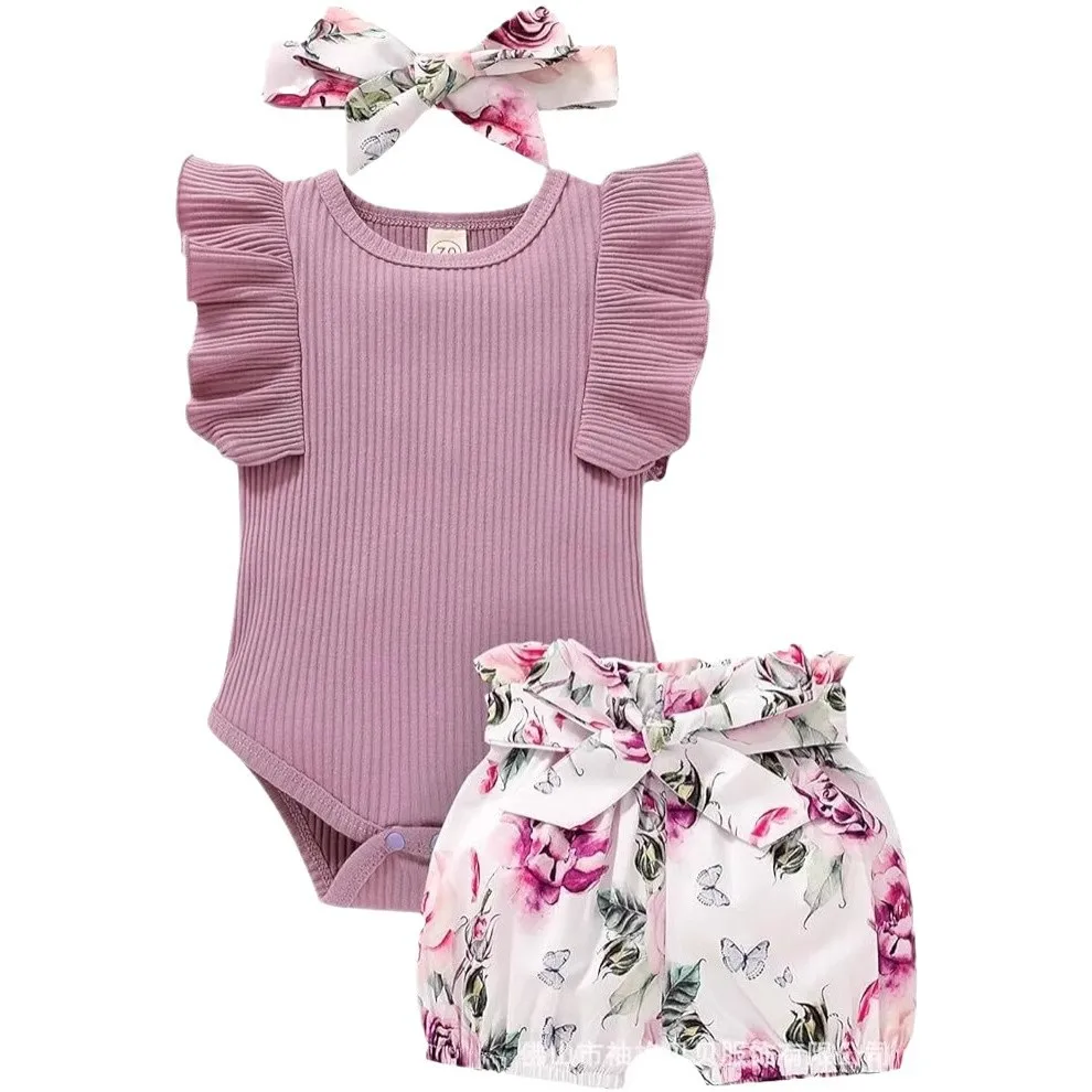 Ropa de verano para bebé: mono sin mangas y pantalón corto lazo - imagen 3