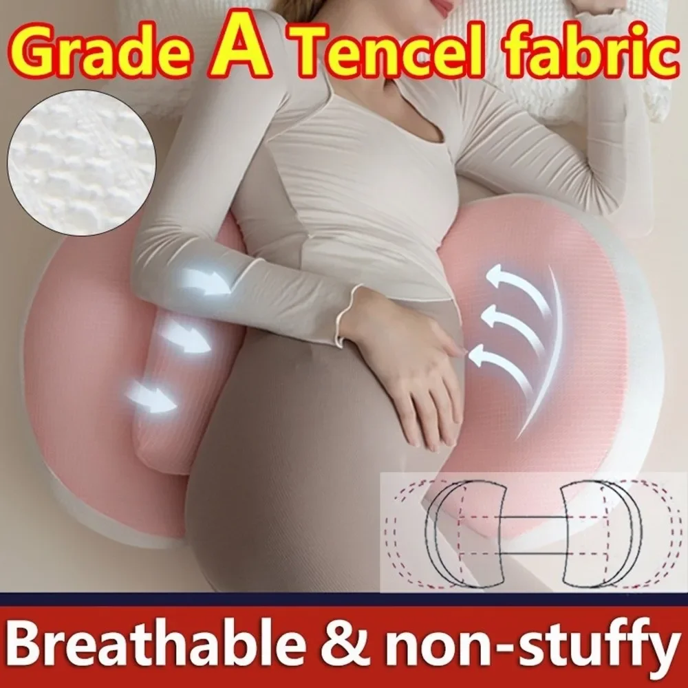 Almohada para embarazo en forma U con soporte abdominal ajustable - imagen 4