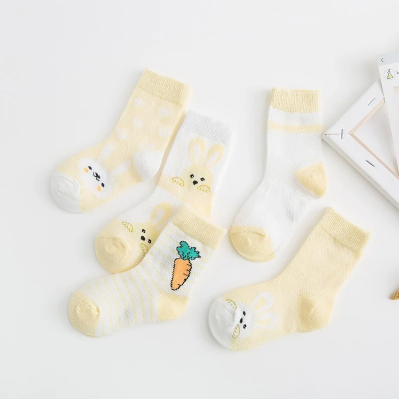 Calcetines altos de algodón para niños conejos malla transpirable - imagen 3