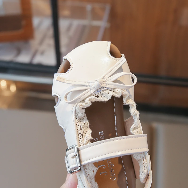 Sandalias de verano antideslizantes para bebé con lazo princesa - imagen 5