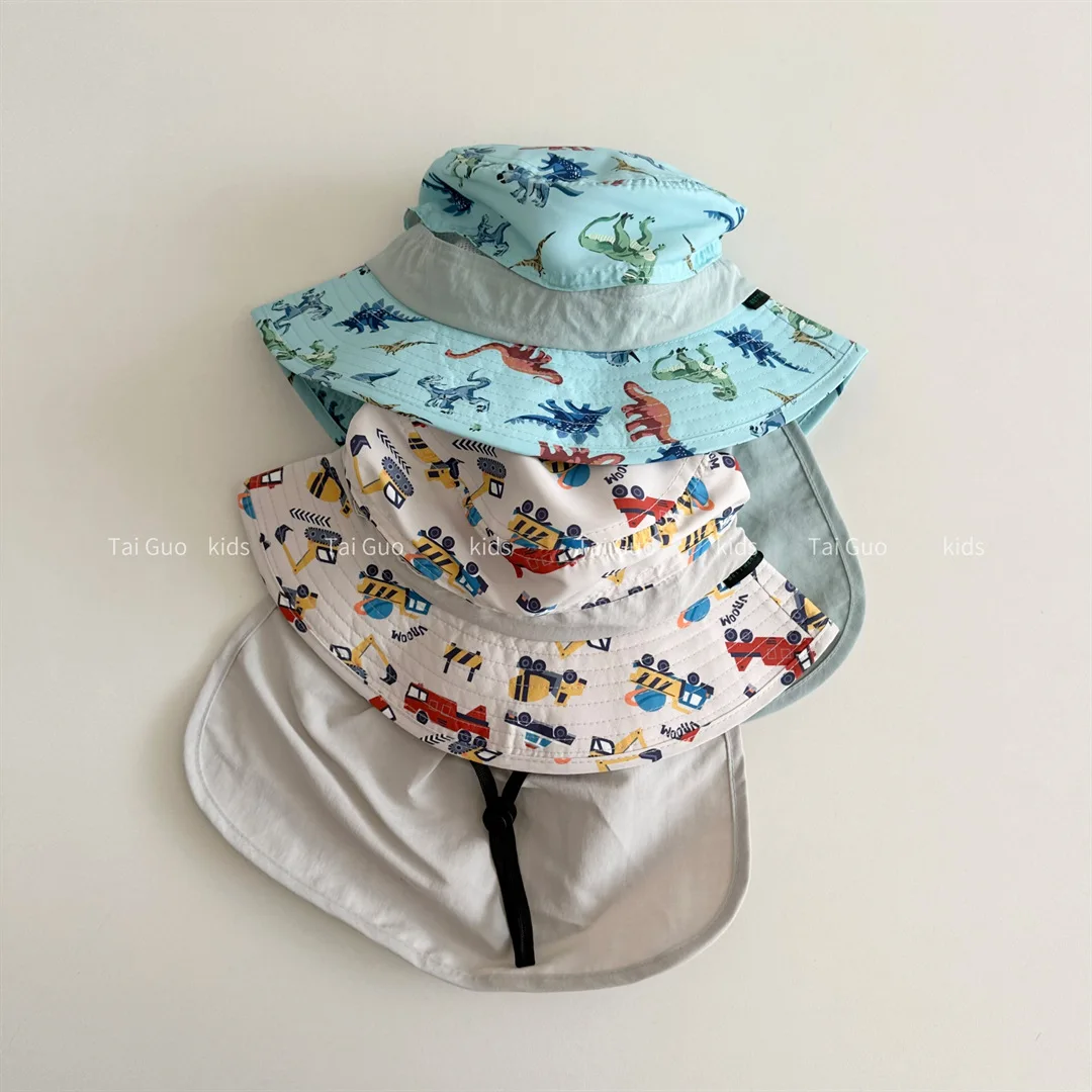 MILANCEL sombrero de pescador verano con dinosaurios para niñas - imagen 4