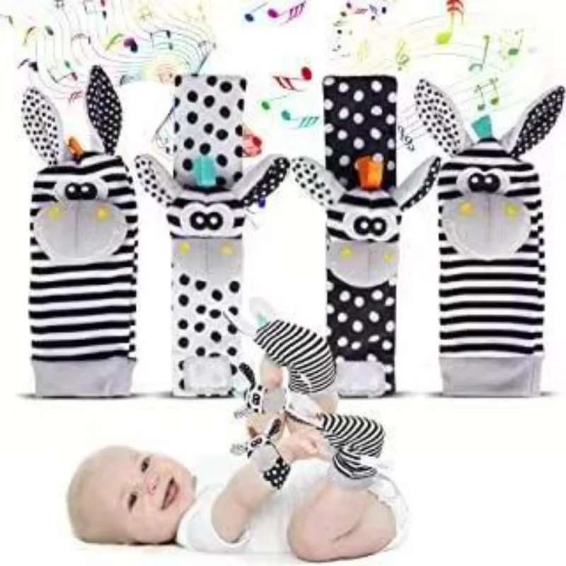 Calcetines con sonajero de animales para bebé, correa muñeca - imagen 3