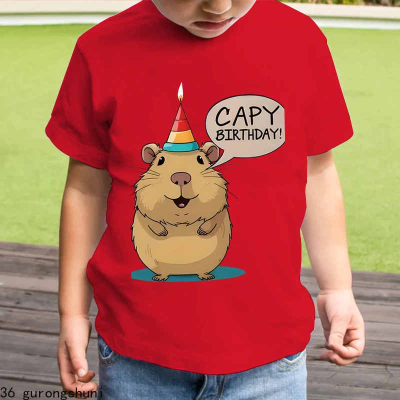 Camiseta capibara cumpleaños para niño – Diseño colorido - imagen 5