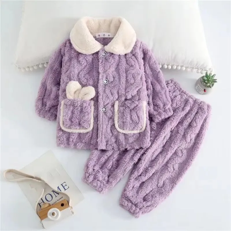 Pijama de franela para niños invierno – Conjunto dos piezas - imagen 2