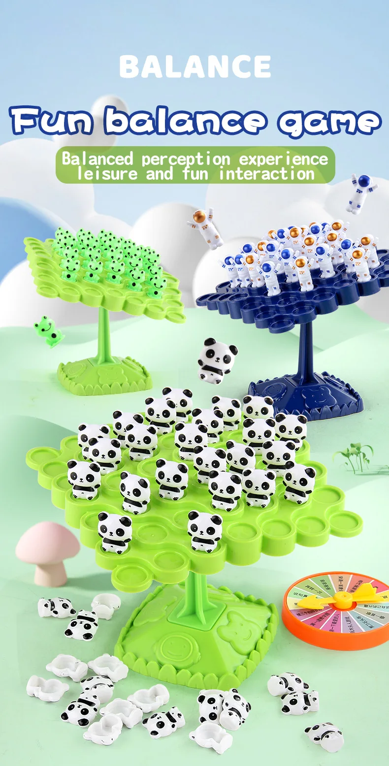 Juego completo de equilibrio de rana con ranas de colores