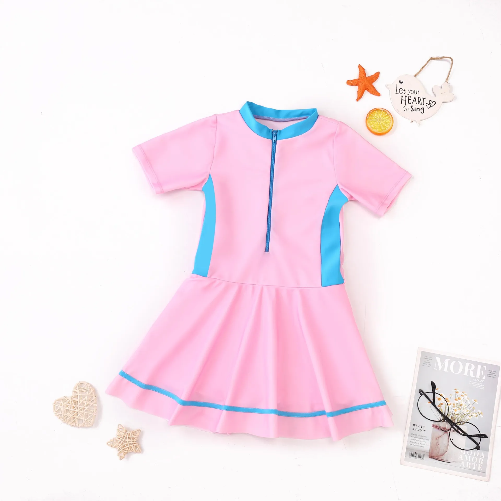 Bañador infantil de una pieza para niñas – estilo coreano moderno - imagen 2