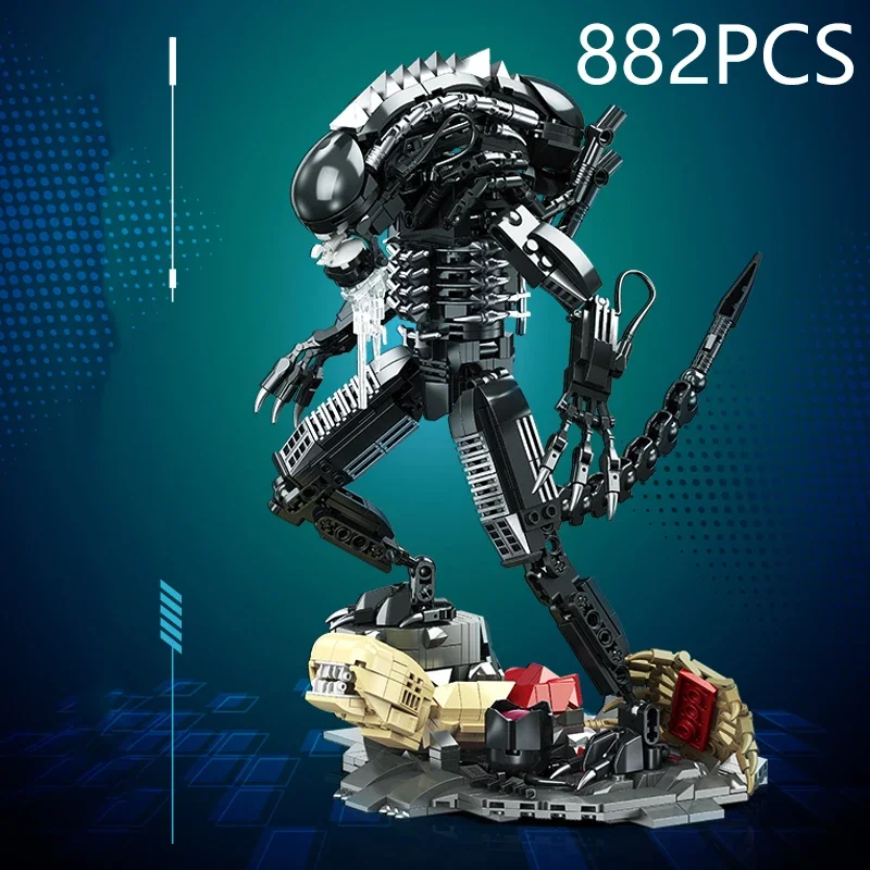 Bloques de construcción alienígenas y robot clásico para armar