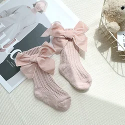 Calcetines de algodón grueso con lazo para bebé otoño