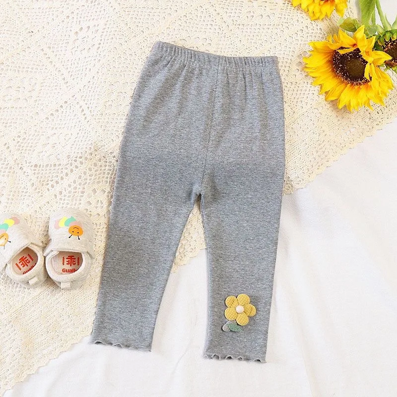 Mallas infantiles de algodón con flores para niña – Primavera y Otoño - imagen 4