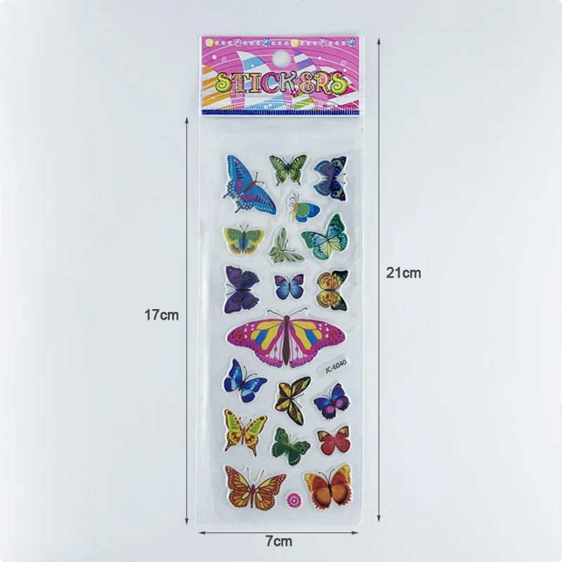 Pegatinas 3D de mariposa kawaii para decorar habitación infantil