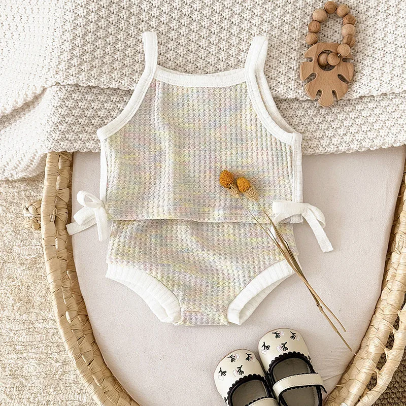 Conjunto de verano para bebé niña MILANCEL – Camiseta halter y bloomer - imagen 4