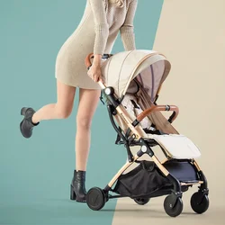 Cochecito de gemelos reclinable y plegable – Fácil de transportar