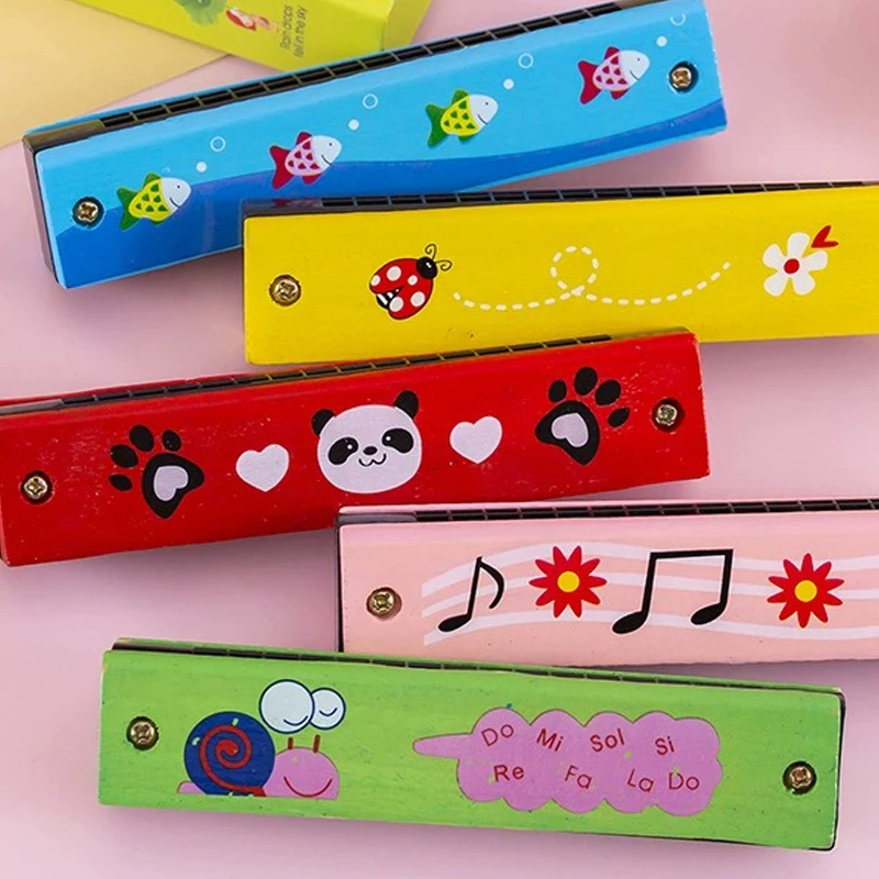 ZYF Armónica de madera estilo dibujos animados coloreada para niños - imagen 2