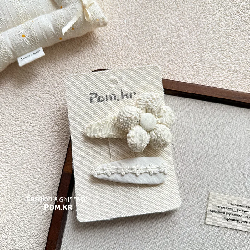 Pinzas para el pelo con encaje estilo francés y lazo floral delicadas - imagen 5