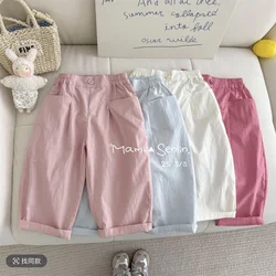 Pantalones de verano de niño de algodón fluido con cintura elástica