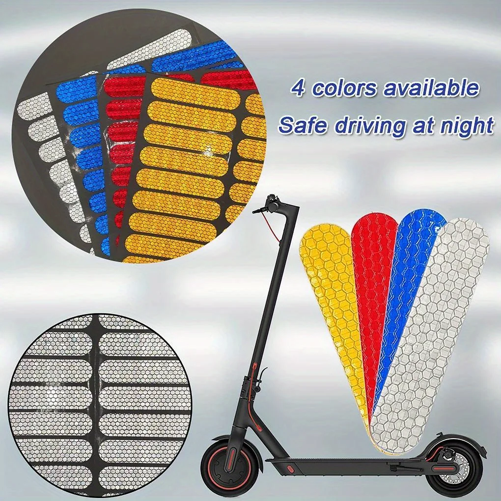 Detalle de adhesivo reflectante para zonas del scooter