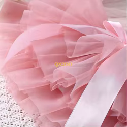 Vestido de tul con lazo y diadema para sesión de fotos bebé
