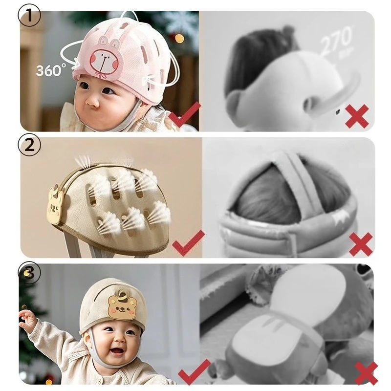 Casco anticaídas para bebé con acolchado ajustable