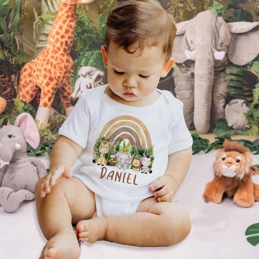 Body personalizado con nombre para bebé arcoíris - Mameluco único