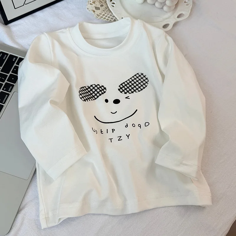 Camiseta de algodón de manga larga con cuello redondo - imagen 2