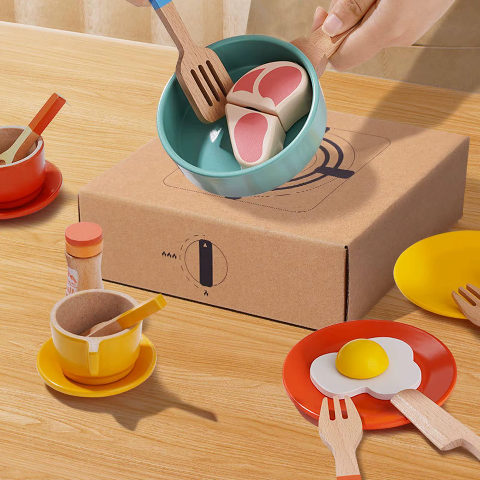 Juego de cocina infantil con sartén para simulación realista - imagen 4