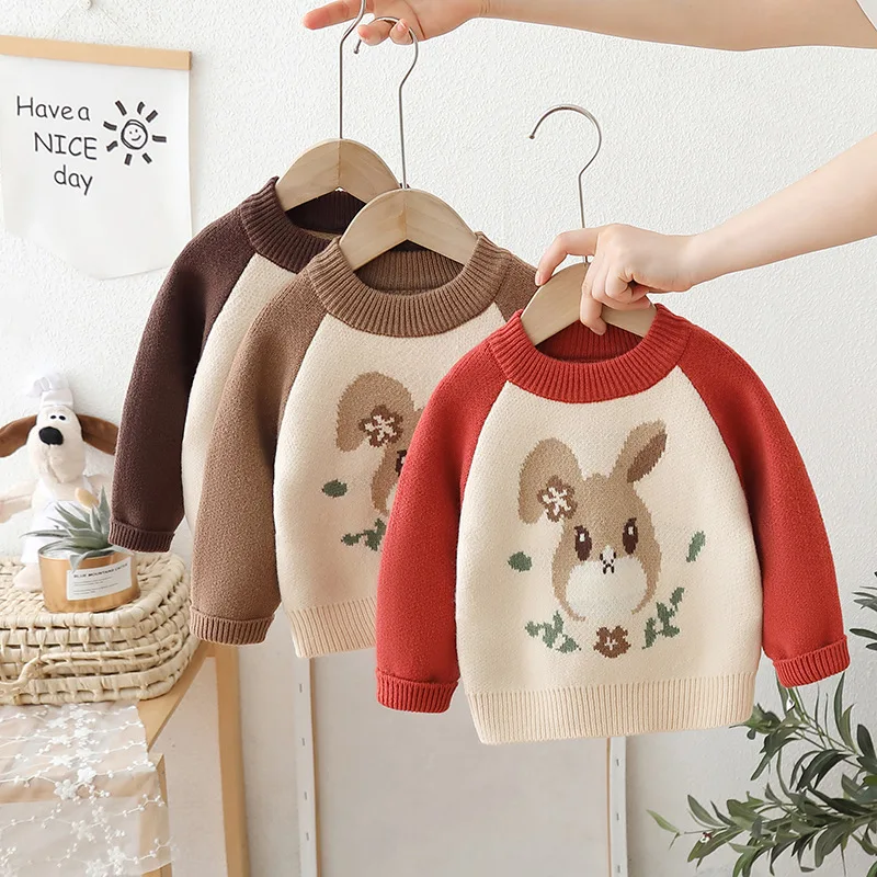 Suéter tejido infantil para otoño e invierno