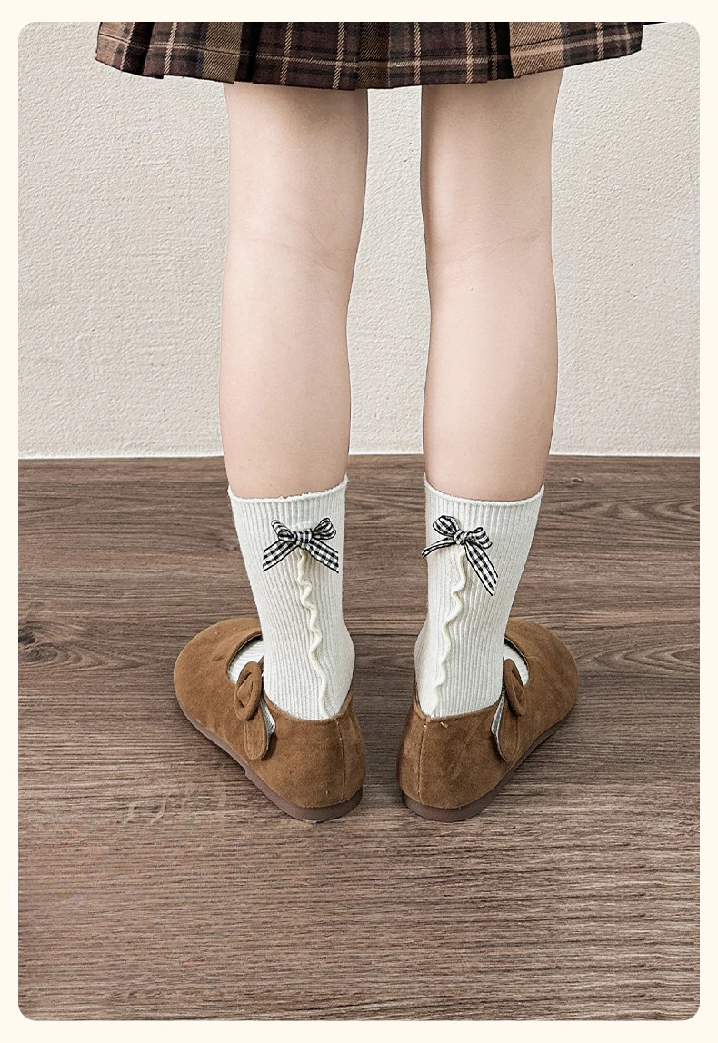Calcetines coreanos niña con lazo lateral