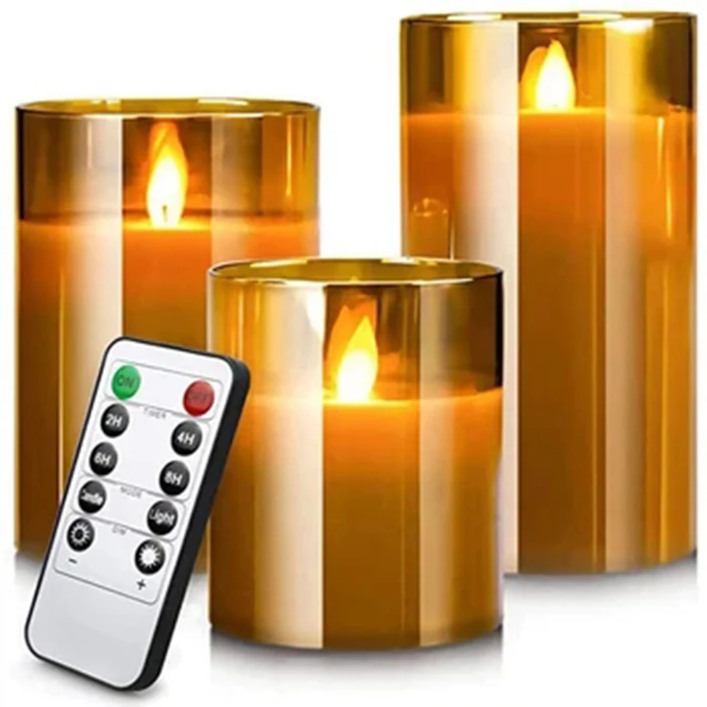 Vela LED decorativa con temporizador remoto para hogar