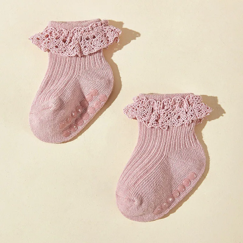 Milancel calcetines bebé de otoño en tubo con encaje suave para niña - imagen 5