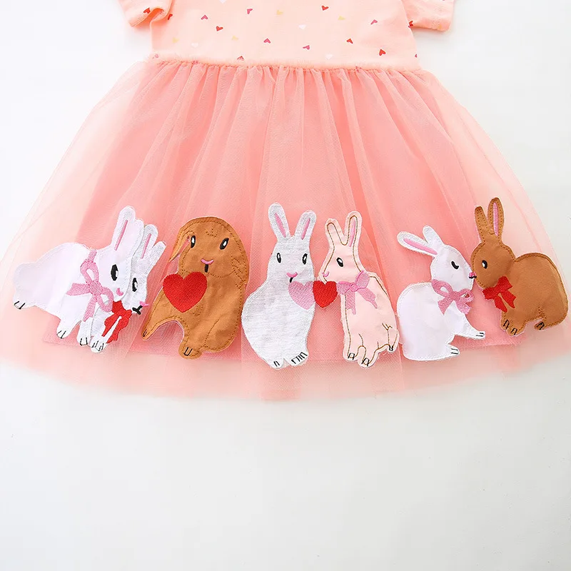 Falda princesa de malla para niña con bordados y patchwork - imagen 3
