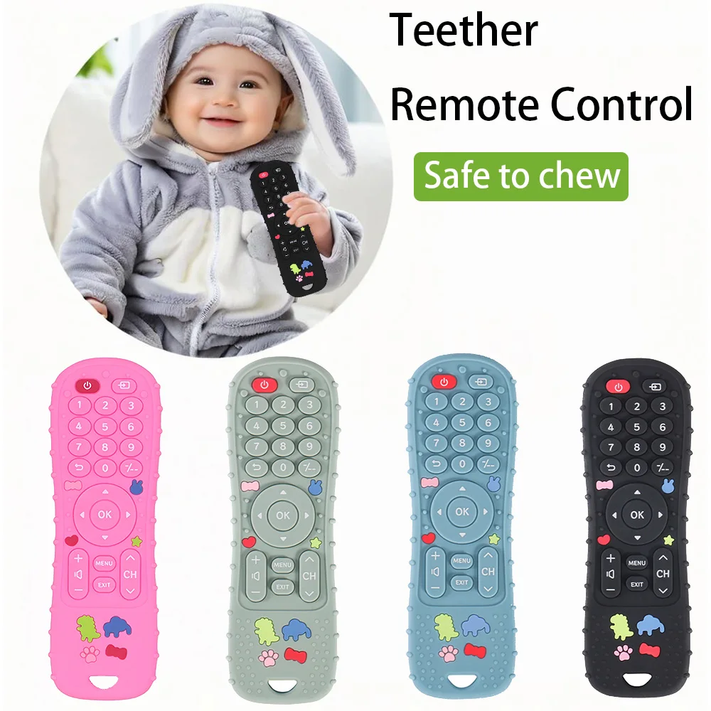 Mordedor silicona bebé suave forma control remoto para la dentición