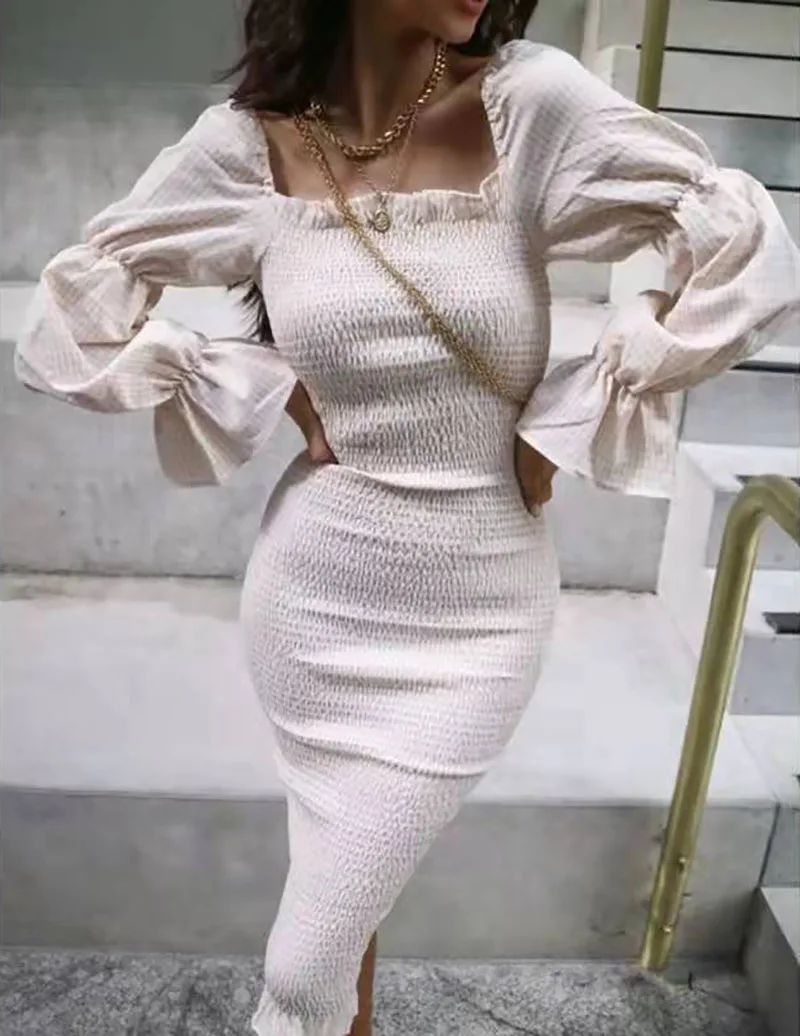 Vestido premamá largo de algodón fuera del hombro estilo vintage - imagen 5
