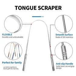 Cepillo dental y raspador de lengua en acero inoxidable, forma U