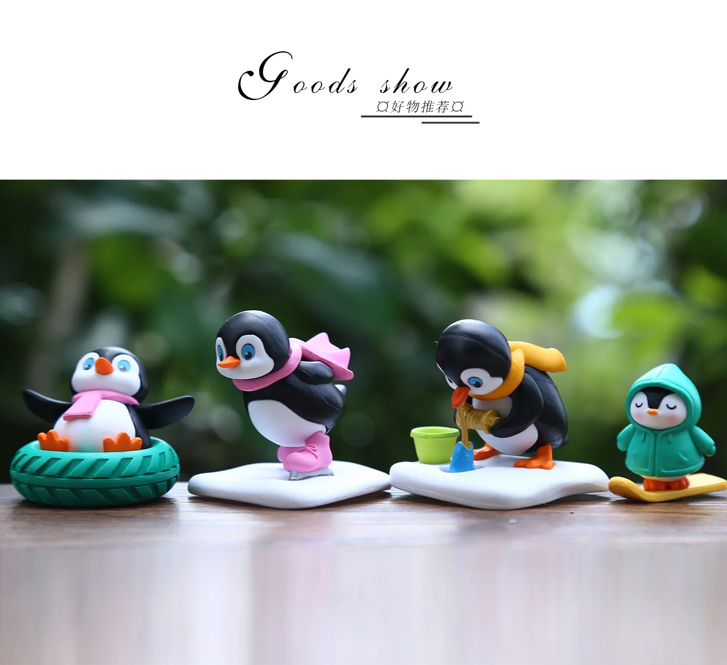 Pingüinos decorativos para escritorio y estantería