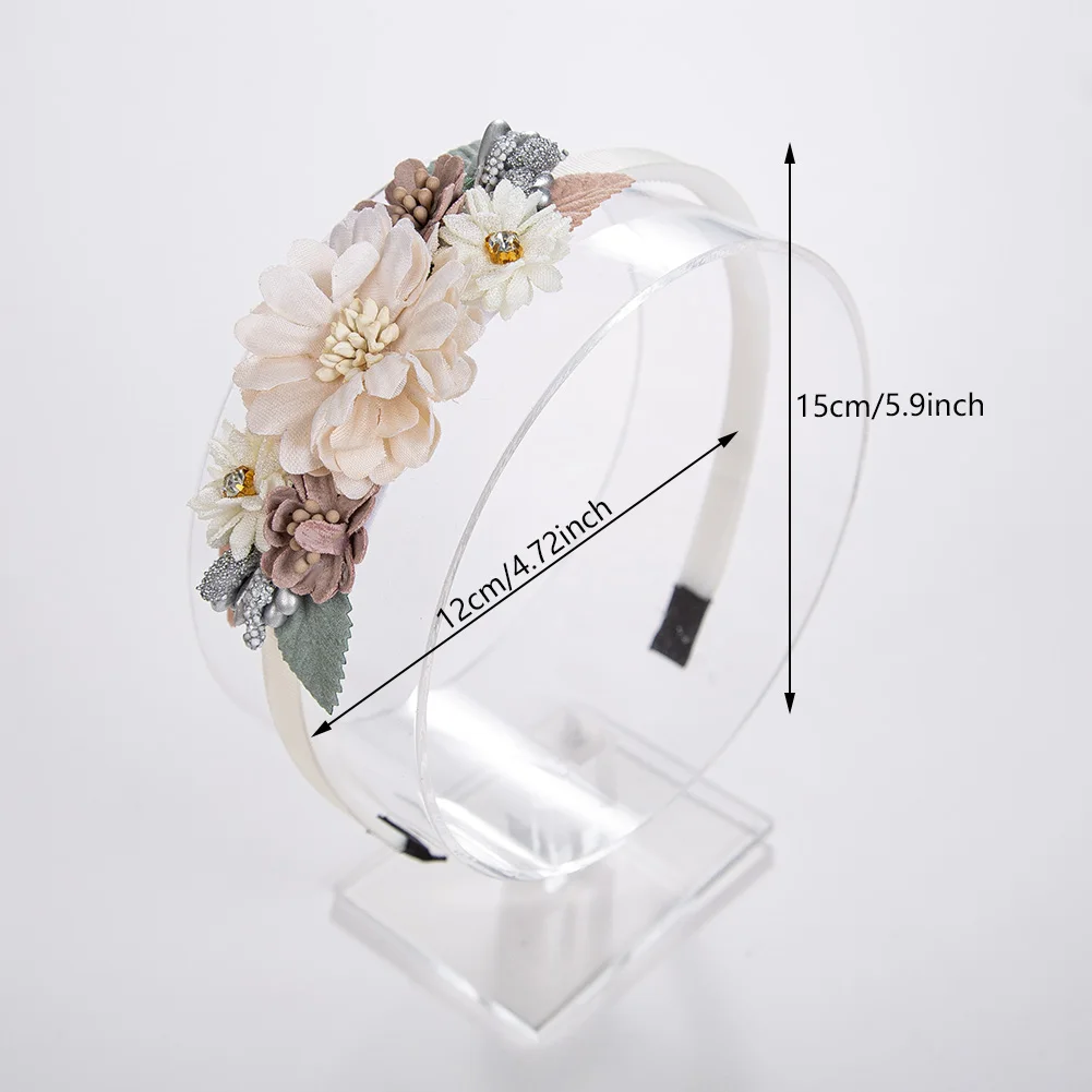 Diadema de flores artificiales con pedrería para bebés y niñas - imagen 3