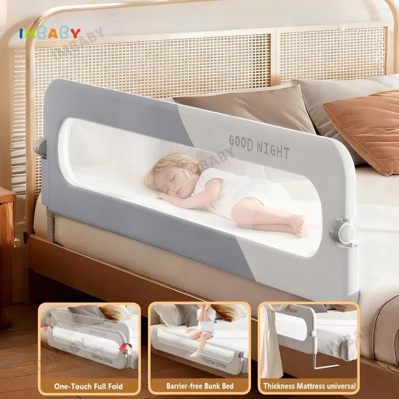 Barandilla de seguridad cama bebé IMBABY plegable anticaídas - imagen 5
