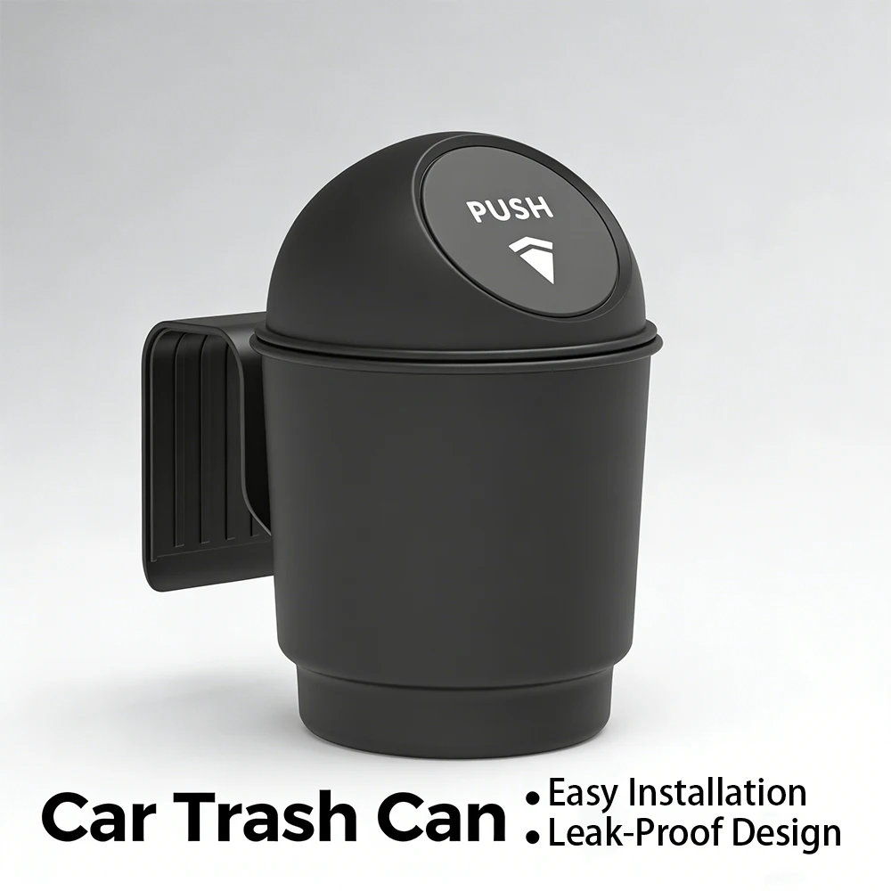 Cubo de basura para coche con tapa y almacenaje para niños