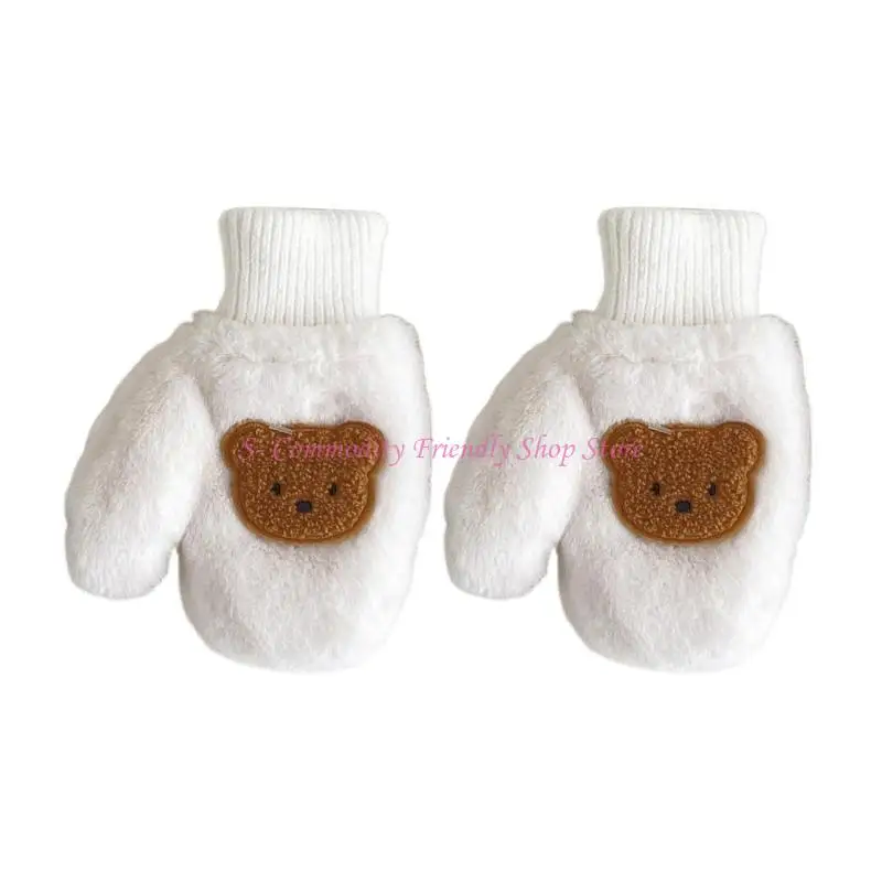 Manoplas de invierno antideslizantes con cuerda y dibujos de oso - imagen 5