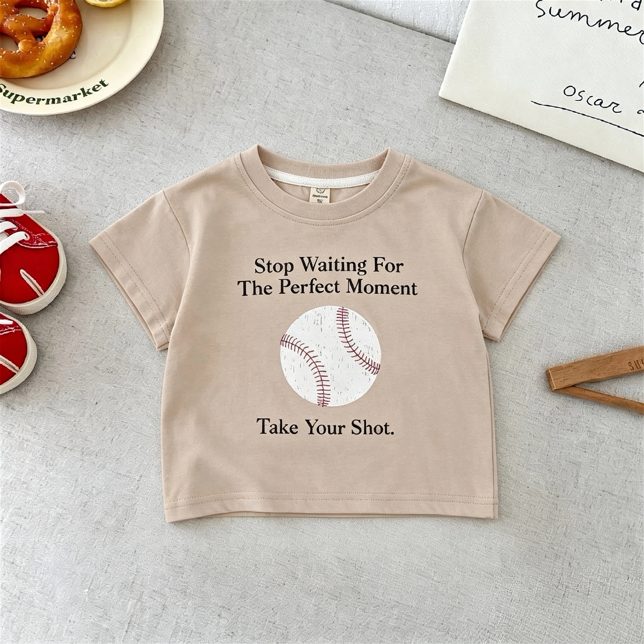 Camiseta niño manga corta con cuello redondo para verano - imagen 5