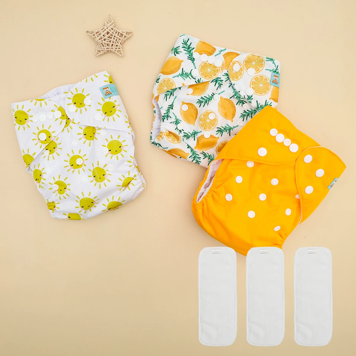 Pañal de tela ajustable ALVABABY con broches para bebé - imagen 3