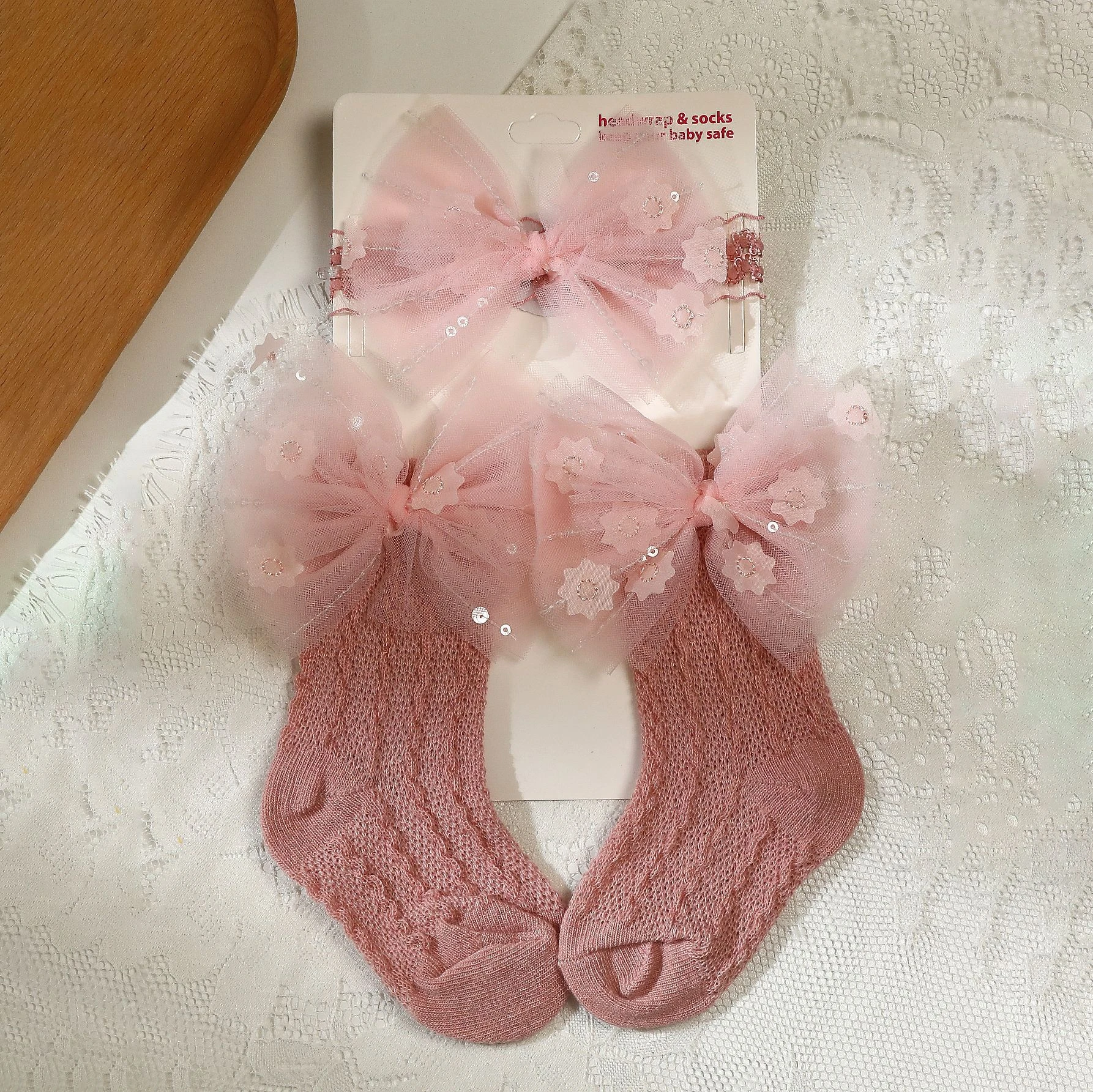 Conjunto de verano para recién nacidos con calcetines y diadema - imagen 3