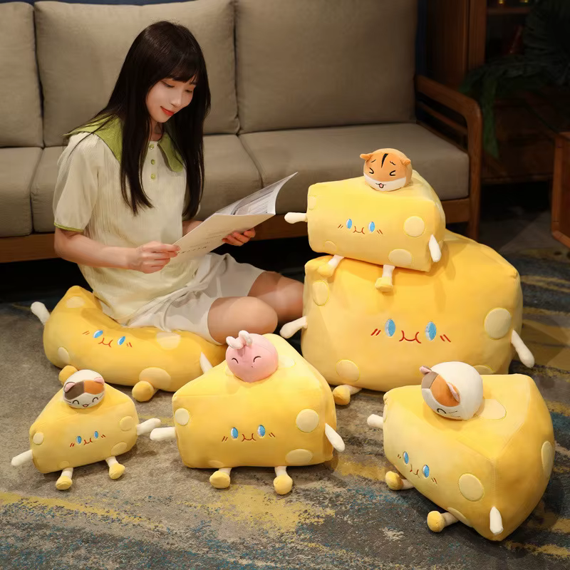 Peluche queso infantil – Cojín suave y divertido para niños - imagen 2