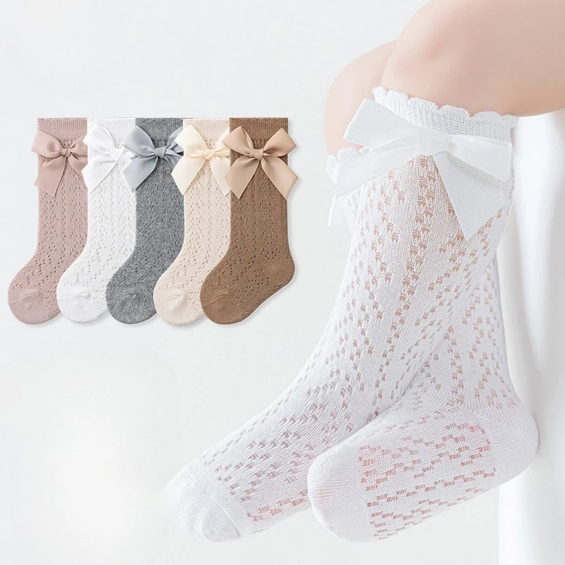 Calcetines altos de verano transpirables de algodón para bebés - imagen 3