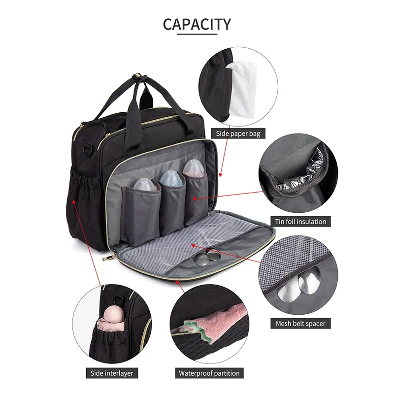 Bolsa maternal impermeable para cochecito – Gran capacidad - imagen 4