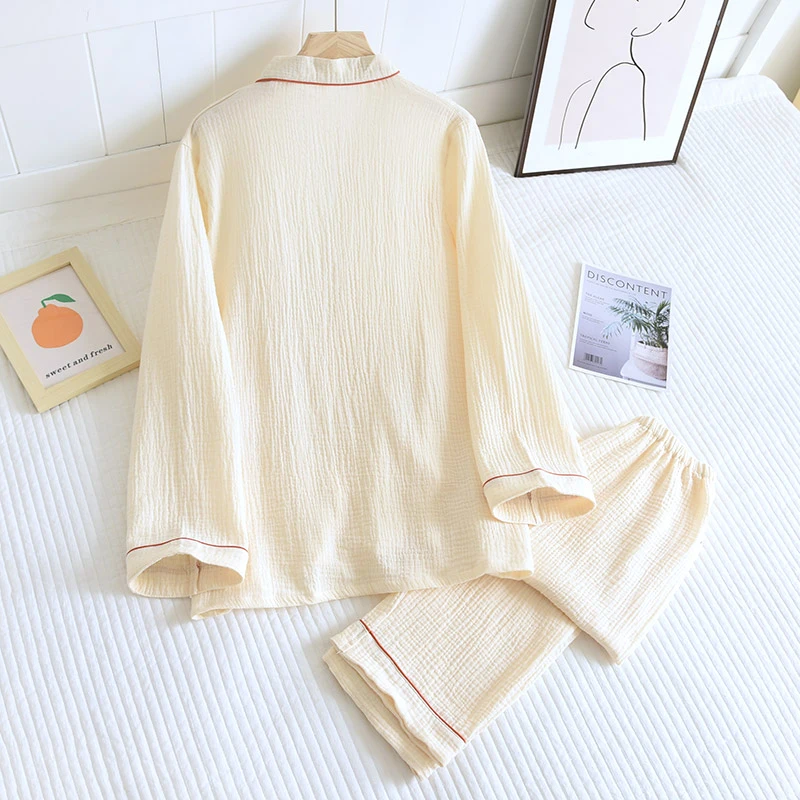 Camisón kimono de algodón crepé para mujer - pijama cómodo