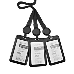 Porta credenciales con carrete retráctil y cordón – Soporte trabajo