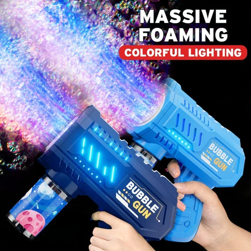 Soplador automático de burbujas en funcionamiento