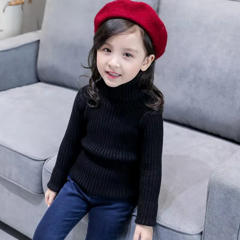 Suéter de punto de cuello alto para niña – Otoño y abrigo - imagen 2
