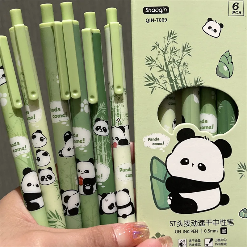 Bolígrafo infantil Panda tierno con corazón, tinta negra